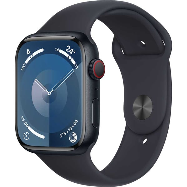 Apple Watch Series 9 GPS + Cellular 45mm Midnight Aluminum Case with Midnight Sport Band M/L