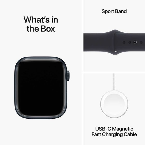Apple Watch Series 9 GPS + Cellular 45mm Midnight Aluminum Case with Midnight Sport Band M/L - Image 4