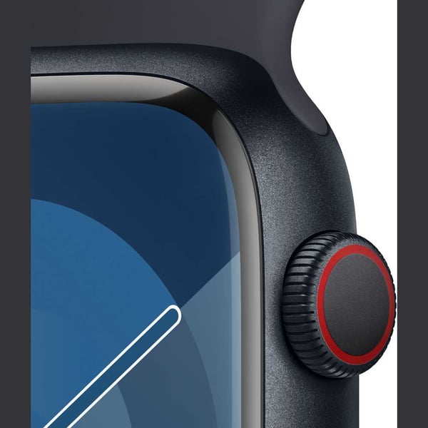 Apple Watch Series 9 GPS + Cellular 45mm Midnight Aluminum Case with Midnight Sport Band M/L - Image 3