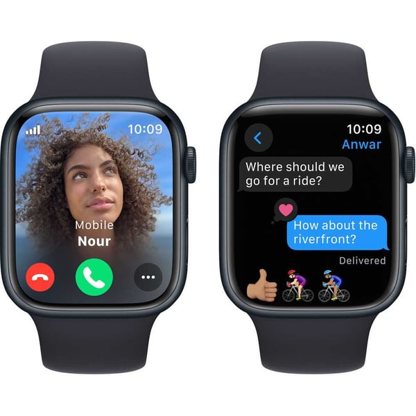 Apple Watch Series 9 GPS + Cellular 45mm Midnight Aluminum Case with Midnight Sport Band M/L - Image 6