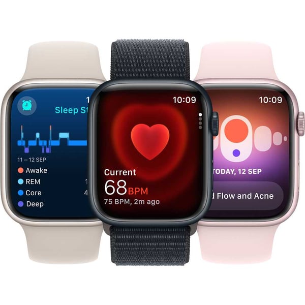 Apple Watch Series 9 GPS + Cellular 45mm Midnight Aluminum Case with Midnight Sport Band M/L - Image 8